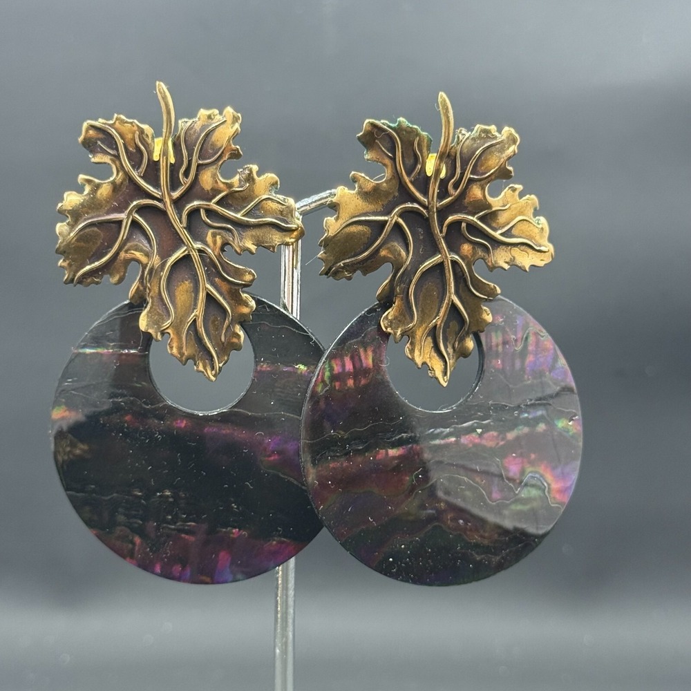 Stephen Dweck Sterling Silver Clip-On Earrings with Natural Abalone Shell Dangle